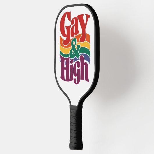 Gay en hoge retro LGBTQ Pride vlag Pickleball Paddle (Links)