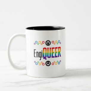 Gay Engineer Engineering Engiqueer Pride Month Tweekleurige Koffiemok