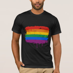 GAY FLAG DRIPPING T-SHIRT
