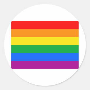 GAY FLAG ORIGINEEL RONDE STICKER