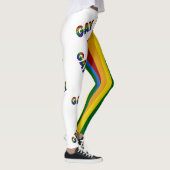 Gay Flower Pride Kleuren Gestreepte Leggings (Rechts)