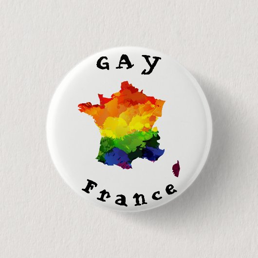 GAY France Badge Ronde Button 3,2 Cm (Voorkant)
