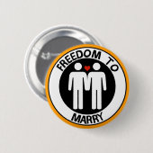 Gay Freedom of Marry Ronde Button 5,7 Cm (Voorkant /achterkant)