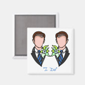 Gay Groom Marriage Magnet Magneet (Voorkant / Achterkant)