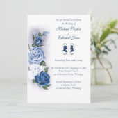 Gay Grooms Regency Blue Rozen Kaart (Staand voorkant)