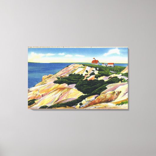Gay Head Cliffs and Life Saving Station Uitzicht Canvas Afdruk (Voorkant)
