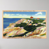 Gay Head Cliffs and Life Saving Station Uitzicht Poster (Voorkant)