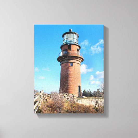 Gay Head Lighthouse, Massachusetts Wrapped Canvas Afdruk (Voorkant)