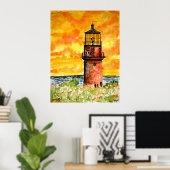 gay head phare marthouse vineyard Poster (Bureau à domicile)