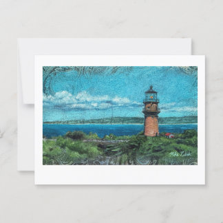 Gay Head vuurtoren schilderij in Martha's Vineyard Briefkaart