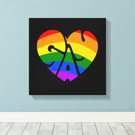 Gay Heart Canvas Afdruk (Insitu (Houten vloer))