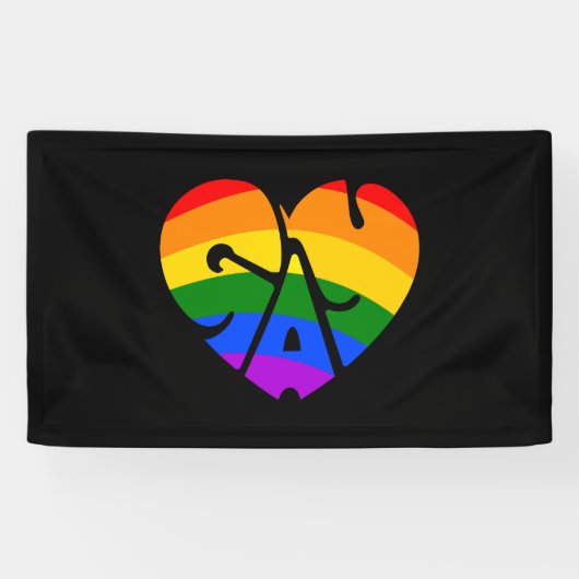 Gay Heart Spandoek (Horizontaal)