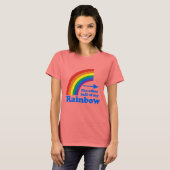 Gay Humor regenboog, half recht T-shirt (Voorkant volledig)