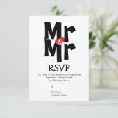 Gay Huwelijk RSVP Vet Mr en Mr Gepersonaliseerd (Staand voorkant)