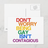 GAY IS NIET CONTAGIOUS BRIEFKAART (Voorkant / Achterkant)