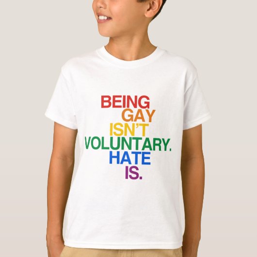 GAY IS NIET VRIJWILLIG T-SHIRT (Voorkant)
