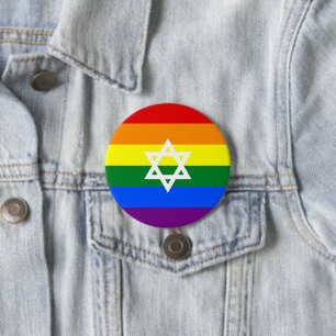 Gay Jewish Pride Flag Button