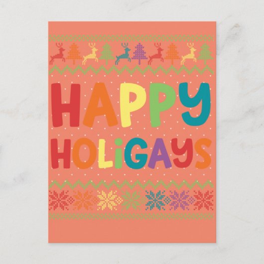 Gay Kerstmis Funny LGBT Happy Holigays Rainbow Briefkaart (Voorkant)