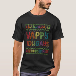 Gay Kerstmis Funny Lgbt Happy Holigays Rainbow Pa T-shirt