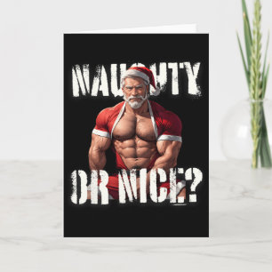 Gay Kerstmuscle Daddy Beer Aardige Kerstman Pride Kaart