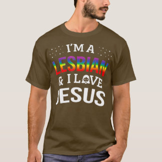 Gay Lesbian Pride Im a Lesbian I Love Jesus T-shirt