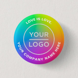 Gay Lesbian Pride Rainbow Vlag uw zakelijke Logo Ronde Button 3,2 Cm