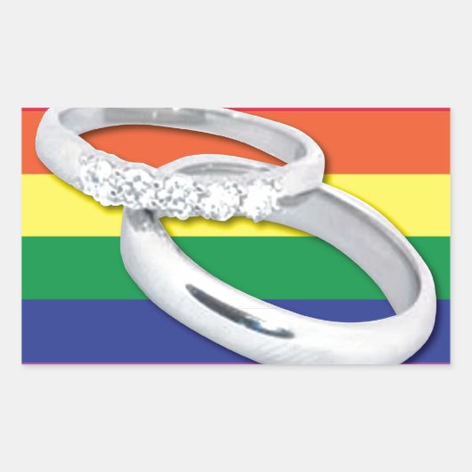 Gay Lesbian Wedding Rechthoekige Sticker (Voorkant)