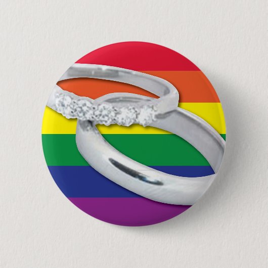 Gay Lesbian Wedding Ronde Button 5,7 Cm (Voorkant)
