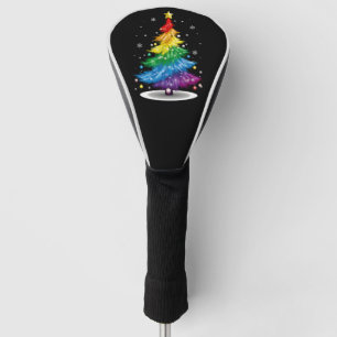 Gay LGBT Pride Rainbow Kerstboom Vrolijk Kerstfees Golfheadcover