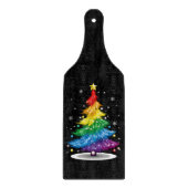 Gay LGBT Pride Rainbow Kerstboom Vrolijk Kerstfees Snijplank (Voorkant)