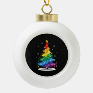 Gay LGBT Pride Regenboog Kerstboom Prettig Kerstfe Keramische Bal Ornament