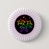Gay LGBTQ Pride Stars Rainbow Ronde Button 5,7 Cm (Voorkant)