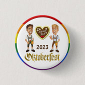 Gay LGBTQIA+ Oktoberfest 2023 Gay Pin Button (Voorkant)