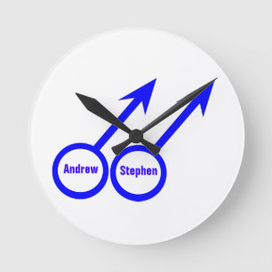 Gay Lovers wandklok Ronde Klok