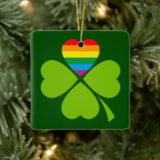 Gay Lucky Clover Keramisch Ornament (Boom)