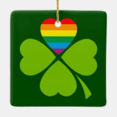 Gay Lucky Clover Keramisch Ornament (Achterkant)