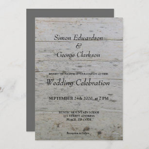 Gay M. & M. driftwood Faire-part de mariage