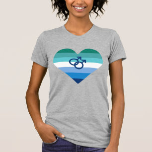 Gay Male Azure MLM Heart T-shirt