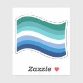 Gay Male Pride Azure Wavy Flag Sticker (Vel)