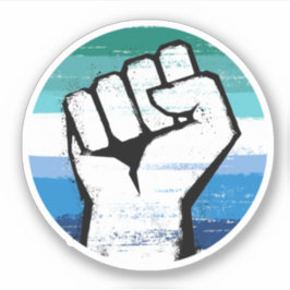 Gay Male Pride Fist Circle Print Sticker