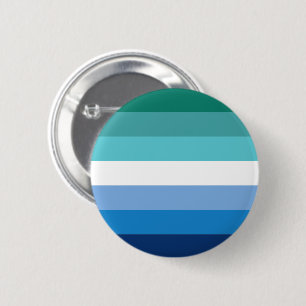 Gay Male Pride Flag (Azure) Ronde Button 5,7 Cm