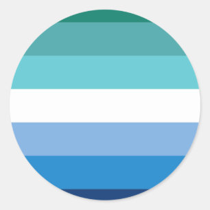 Gay Male Pride Flag (Azure) Ronde Sticker