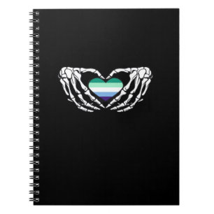 Gay Male Pride Skeleton Halloween MLM Gothic Hart Notitieboek
