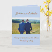 GAY MALE WEDDING CONGRATULATIONS KAART (Gele Bloem)