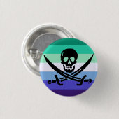 Gay Man Pirate Pride Flag Button (Voorkant /achterkant)