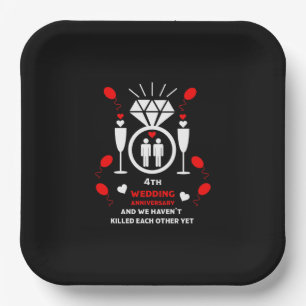 Gay Mannen 4th Wedding Jubileum Papieren Bordje