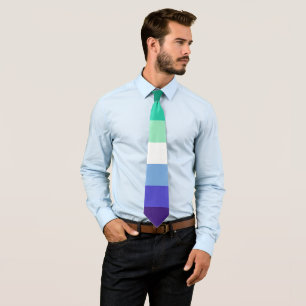 Gay Mannen Groen Blauw Paarse Wit Gestreept LGBT Stropdas