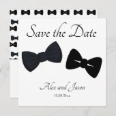 Gay mannen Modern Black White Save the Date Weddin (Voorkant / Achterkant)