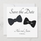 Gay mannen Modern Black White Save the Date Weddin (Voorkant)