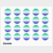Gay Mannen Pride Flag (Azure & Blue) Ronde Sticker (Vel)